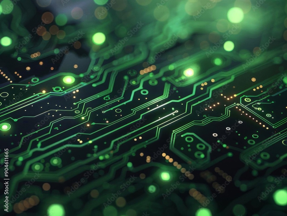 Abstract technology background with circuit board lines and digital elements. Abstract technology background with circuit board lines and digital elements.