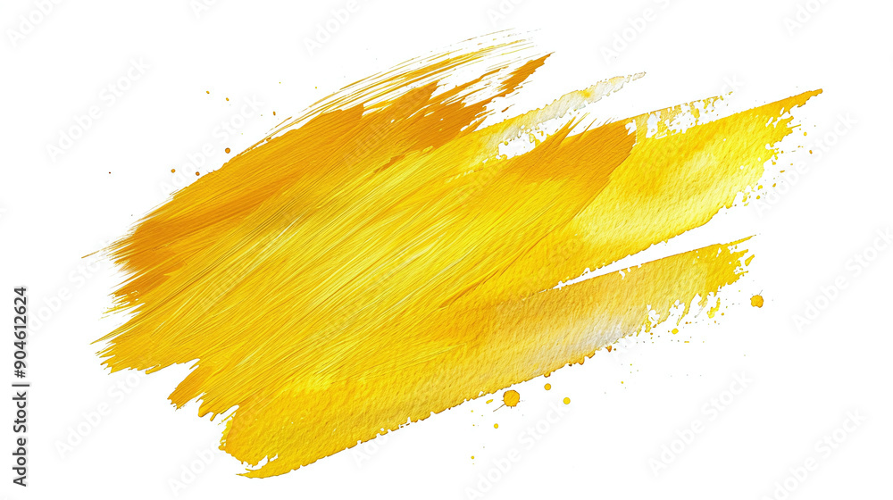 Watercolour Brush yellow Stroke Shape with white background Watercolour Brush yellow Stroke Shape with white background