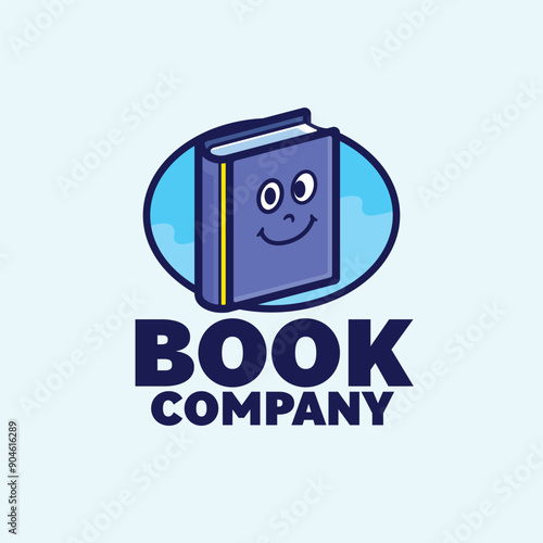 Book character cartoon mascot logo design