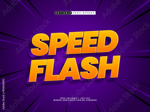 speed flash editable text effect in race and speed text style