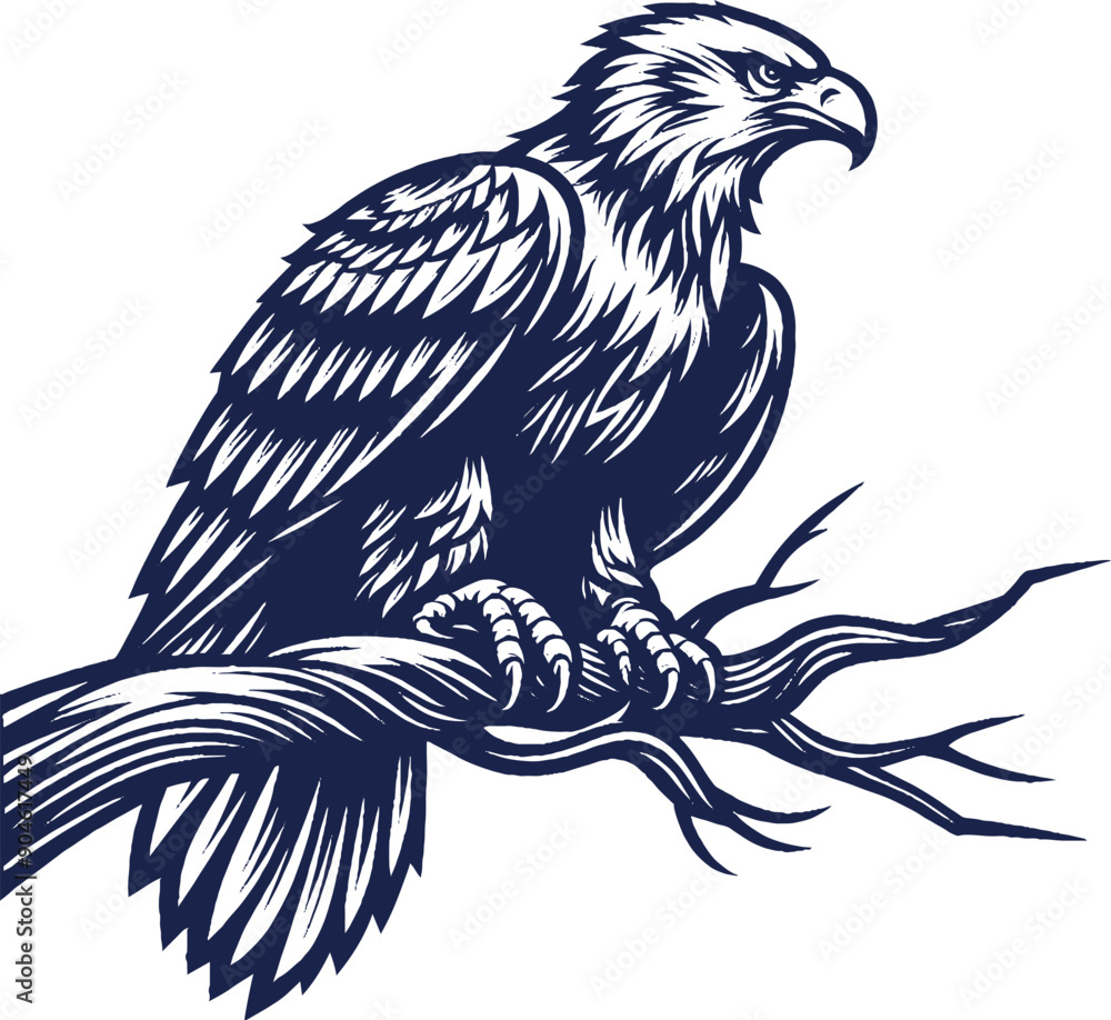Obraz premium Eagle Vector, eagle silhouette, eagle Vector drawing 