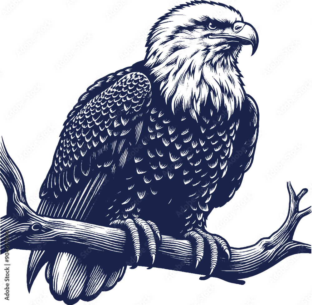 Obraz premium Eagle Vector, eagle silhouette, eagle Vector drawing 