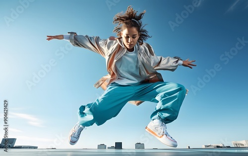 Breakdancer in Mid-Air