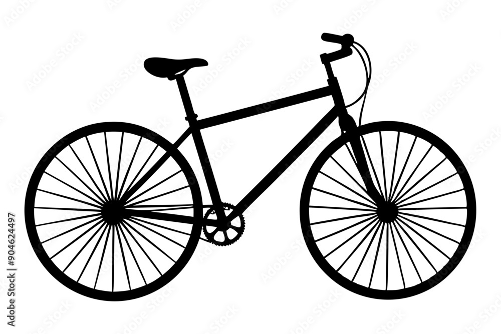 Fototapeta premium bicycle icon, bicycle vector silhouette illustration