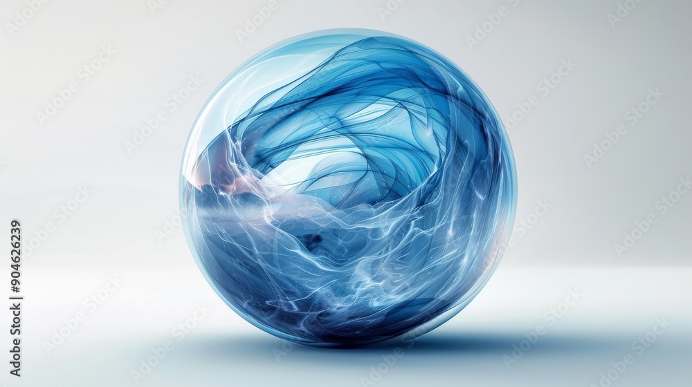A blue circle portal on white background. A blue circle portal on white background.