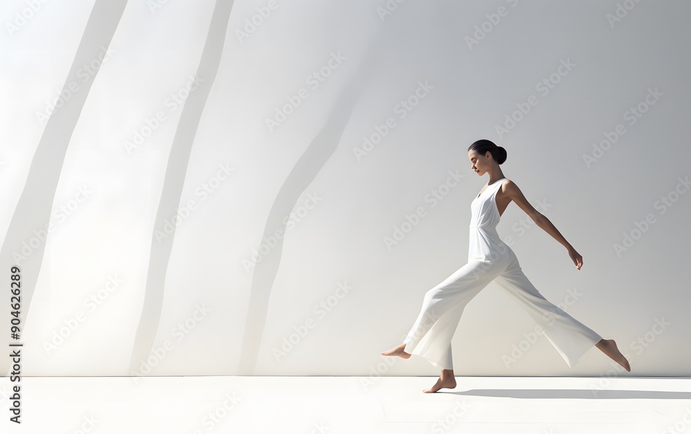 Woman in VR World with Floral Elements Woman in VR World with Floral Elements
