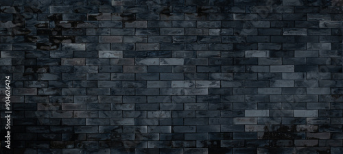 panoramic images of black old brick walls