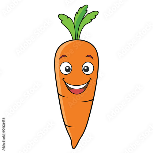 cute carrot character. cartoon vector illustration