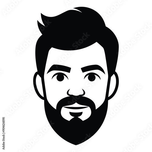 Young man face happy on black and white colors