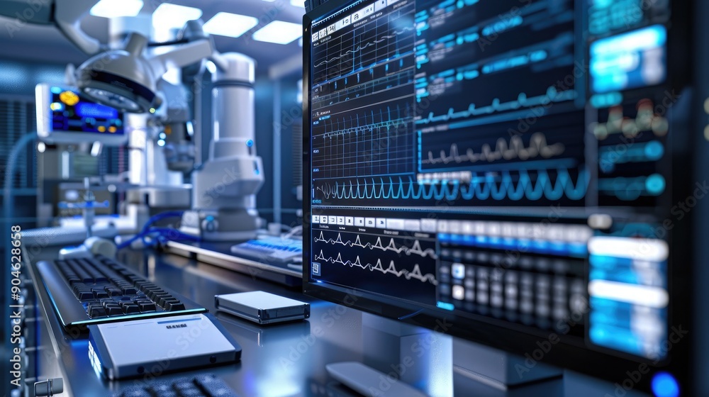An advanced diagnostic machine utilizing AI algorithms to process and interpret medical data in real-time. An advanced diagnostic machine utilizing AI algorithms to process and interpret medical data in real-time.