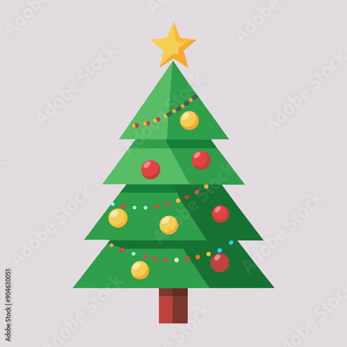 Christmas green tree illustration, christmas tree vector illustration, Tree vector art, christmas tree silhouette, Christmas vector icon, eps © SvgDesignHub