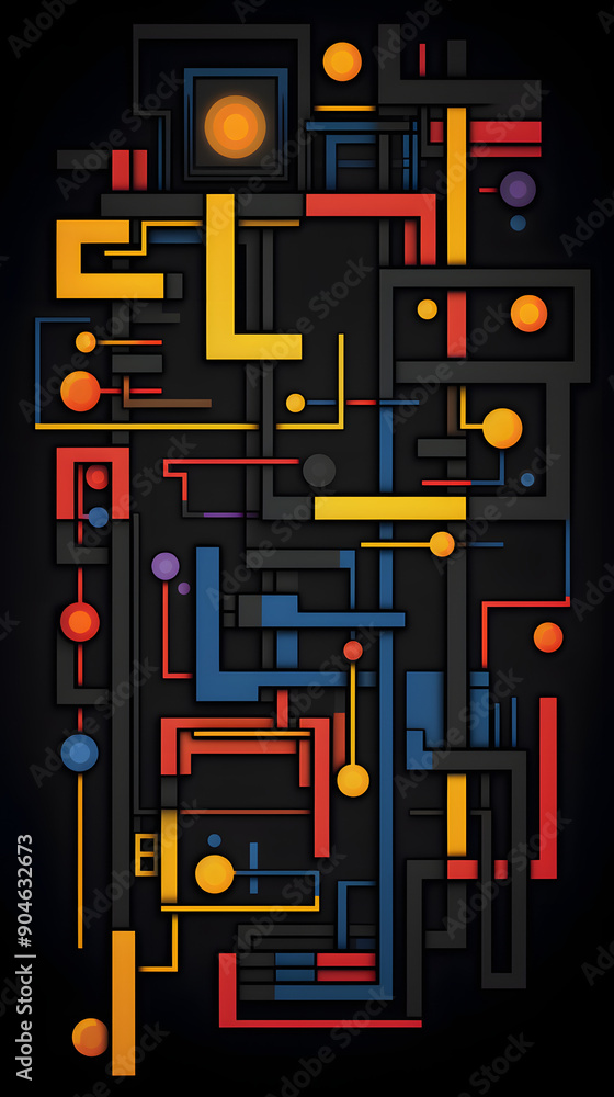 Digital interlaced color block linear perspective abstract graphic poster background Digital interlaced color block linear perspective abstract graphic poster background