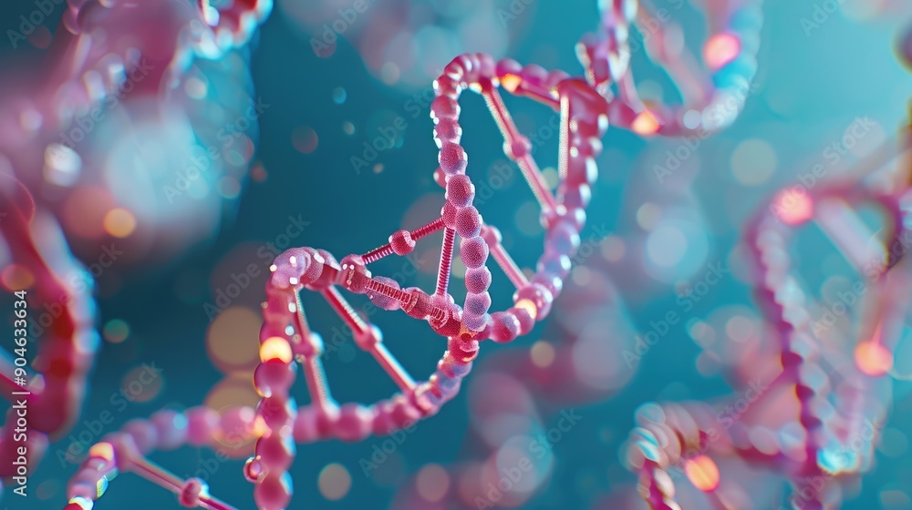 DNA double helix with genetic sequences close up, focus on helix, vibrant, blend mode, research facility backdrop DNA double helix with genetic sequences close up, focus on helix, vibrant, blend mode, research facility backdrop