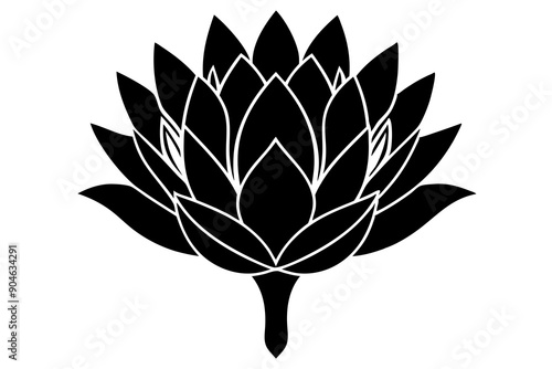 
king protea flower vector silhouette, vector black king protea silhouette, king protea flower icon
