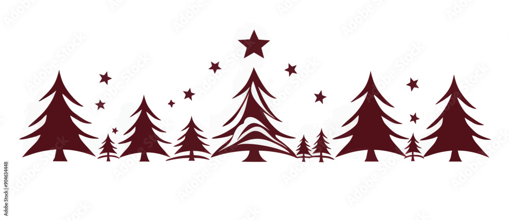 Minimalist Burgundy Christmas Tree Design Minimalist Burgundy Christmas Tree Design