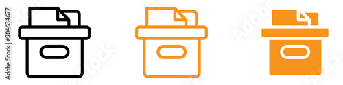 Document Archival Box Icon for Office Organization