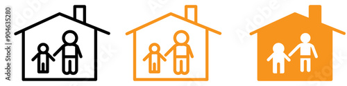 Charitable Orphanage House Icon for Social Services and Childcare Graphics Ideal for Representing Orphanages and Child Welfare Programs