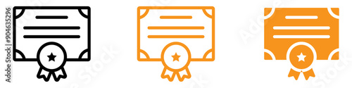 Official Certification Diploma Icon for Academic Achievements, Professional Certifications, and Educational Institutions