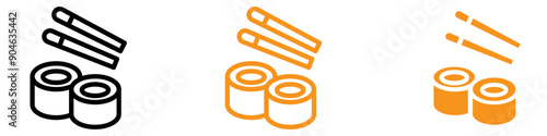 Delicious Maki Sushi Roll Icon for Culinary and Japanese Cuisine Graphics Ideal for Representing Sushi Dishes and Japanese Food
