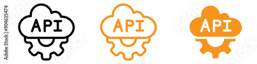 Cloud API Icon Illustrating Cloud Computing Technologies, API Integration Services, and Data Storage Solutions for IT Companies