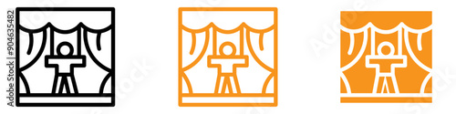 Entertaining Stand-Up and Theater Show Icon for Performance Arts Graphics Ideal for Representing Comedy Shows and Theatrical Performances