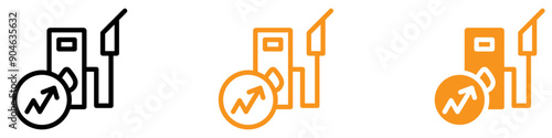 Concerning Fuel Price Increase Icon for Economic and Environmental Graphics Crucial for Representing Rising Fuel Costs and Economic Impact