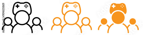 Engaging Multi Game Player Icon for Gaming and Entertainment Graphics Essential for Representing Multiplayer Games and Interactive Play