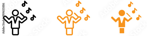 Dynamic Music Conductor Icon for Orchestra and Musical Graphics Ideal for Representing Conductors and Leadership in Music Performances
