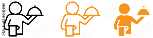 Service-Oriented Restaurant Waiter Icon for Hospitality and Dining Graphics Ideal for Representing Waitstaff and Restaurant Services