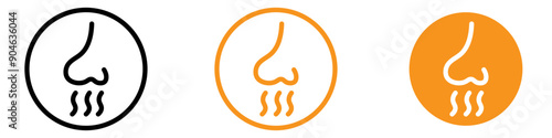 Air Quality Nose with Smoke Icon for Pollution and Health Warnings Graphics Ideal for Representing Smoke Inhalation and Air Quality Alerts