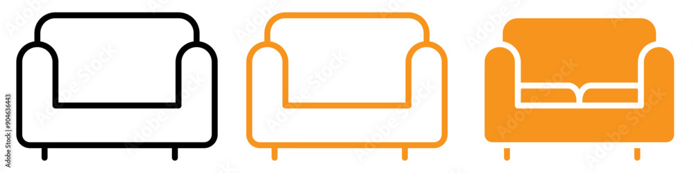 Comfortable Sofa Icon for Furniture and Home Decor Graphics Perfect for Representing Sofas and Comfortable Seating