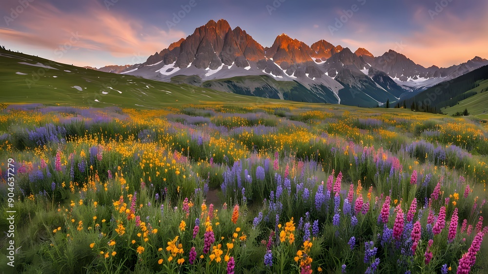 Mountain Landscape with Wildflowers Mountain Landscape with Wildflowers