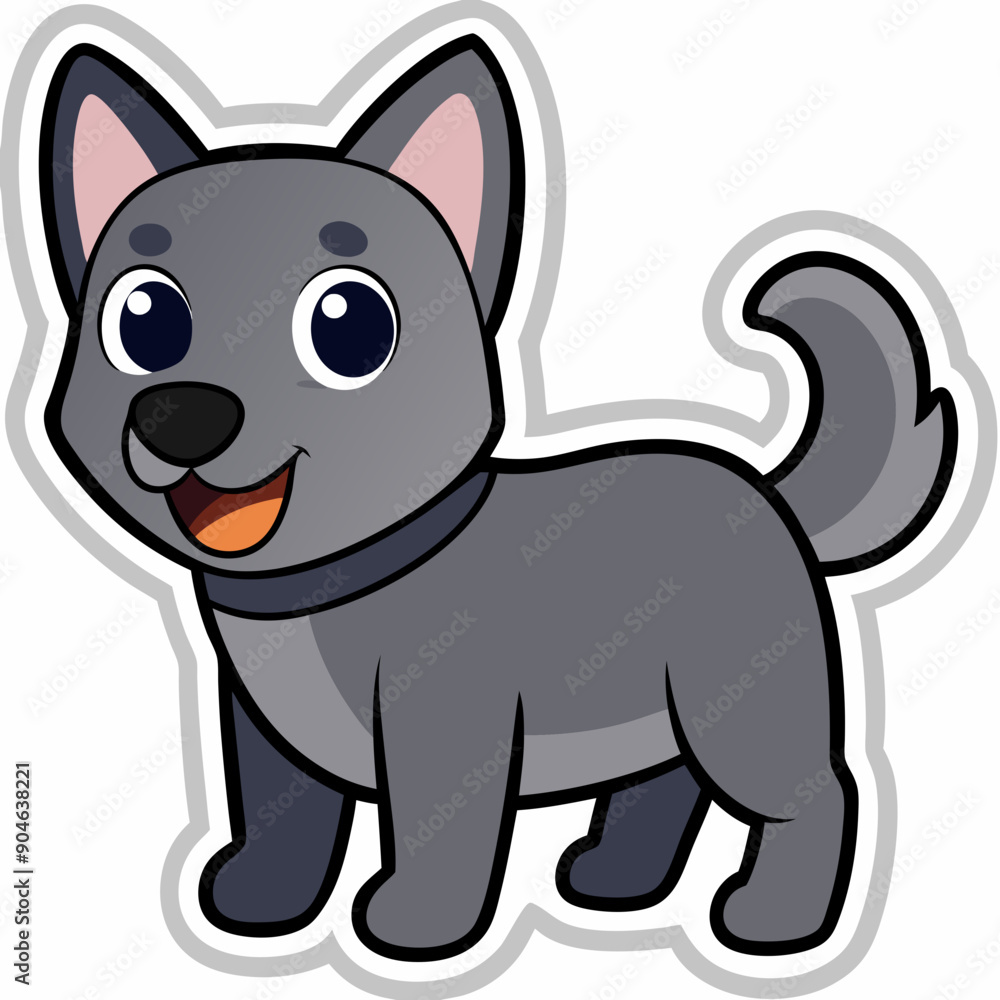 Fototapeta premium Cartoon dog, dog vector illustration, pet vector art, dog silhouette, animal vector icon, eps