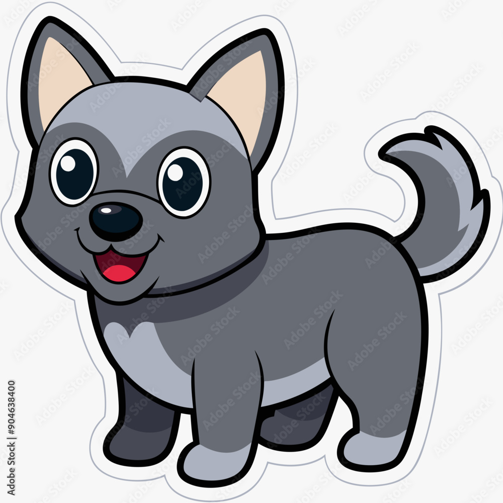 Fototapeta premium Cartoon dog, dog vector illustration, pet vector art, dog silhouette, animal vector icon, eps