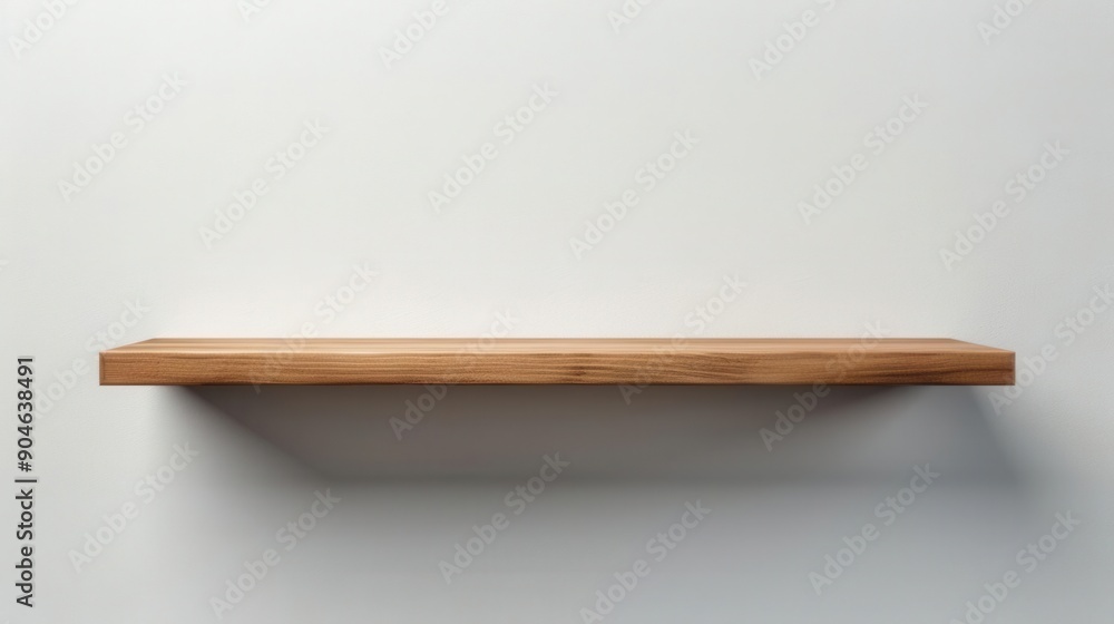 Wood Floating Shelf on White Wall Wood Floating Shelf on White Wall