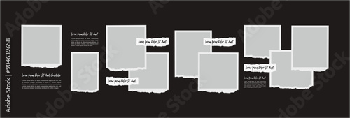 Pictures or photos frame collage and digital photo wall template