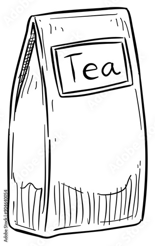 bagged tea handdrawn illustration