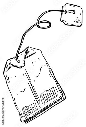 bagged tea handdrawn illustration