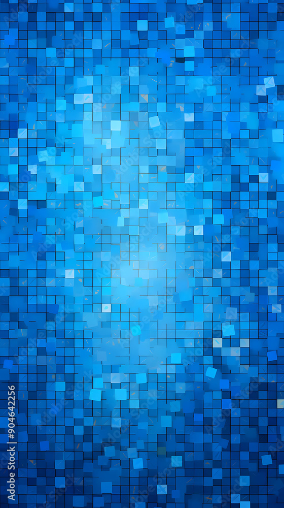 Digital blue glitter square mosaic abstract graphic poster background Digital blue glitter square mosaic abstract graphic poster background