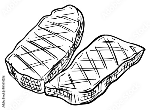 steaks handdrawn illustration