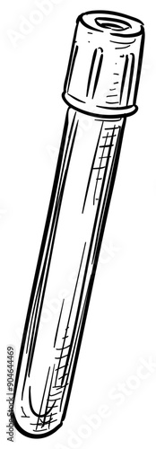 test tube handdrawn illustration