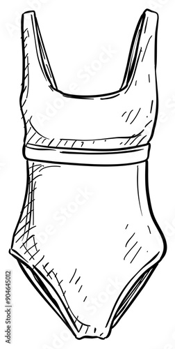 women's beachwear handdrawn illustration