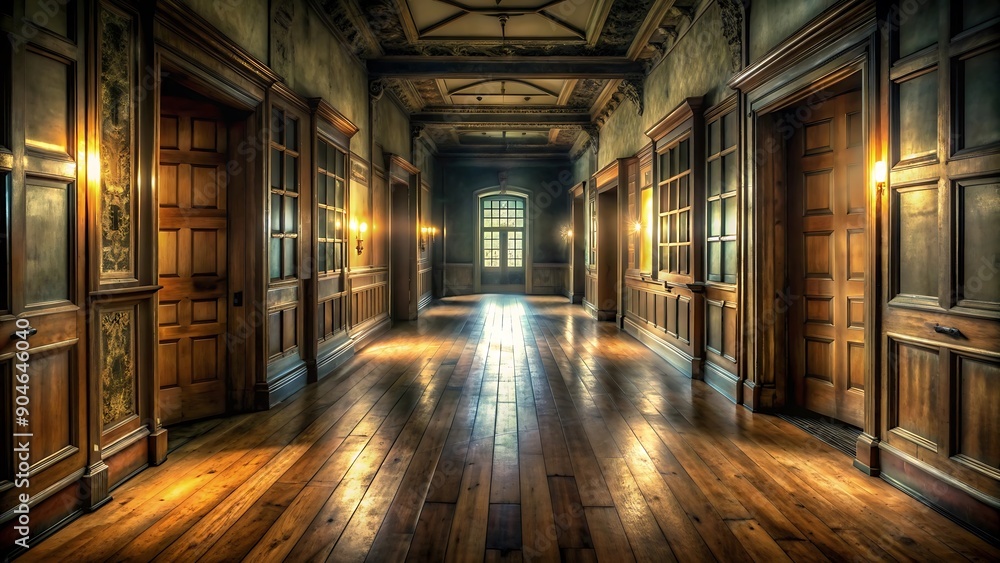 Sunlit Hallway in a Historic Building. Sunlit Hallway in a Historic Building.
