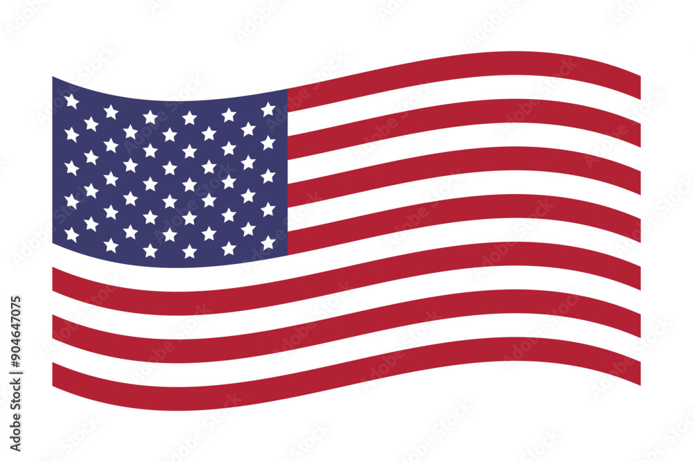 USA flag. American flag. Vector illustration isolated on white background USA flag. American flag. Vector illustration isolated on white background