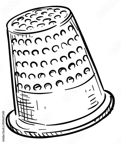 thimble handdrawn illustration