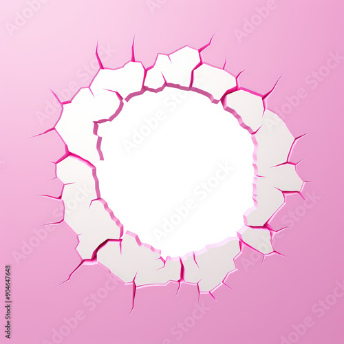 Hole in pink wall