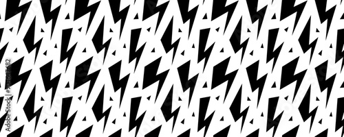 Lightning bolt seamless pattern. Thunder bolt repeated background. Flash thunderbolt ornament wallpaper. Strike arrow and energy power backdrop for poster, banner, graphic design, print, cover. Vector
