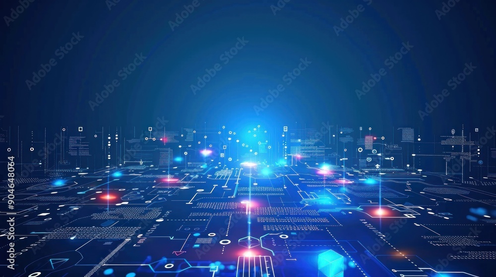 Fototapeta premium Abstract Futuristic Digital Circuitry