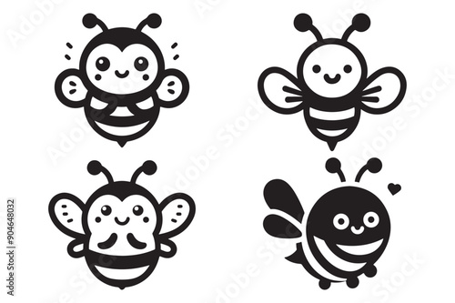 Elegant Honey Bee Silhouette Graphic Illustration