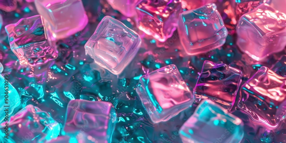 This is a Vibrant and Colorful Ice Cube Background Enhanced by a Stunning Neon Glow Effect This is a Vibrant and Colorful Ice Cube Background Enhanced by a Stunning Neon Glow Effect